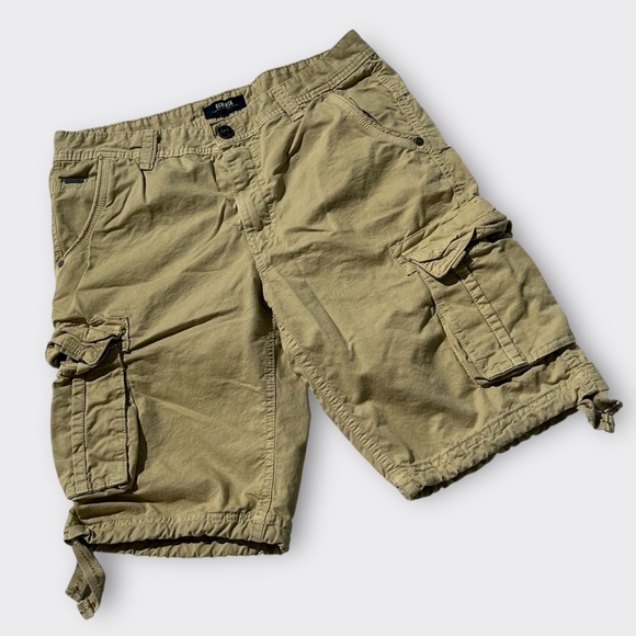 OCHENTA Men Loose Fit Cargo Shorts Pockets Utility Military Casual Khaki Tan 32 - Picture 4 of 9
